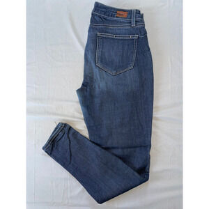 Paige Edgemont Lightweight Stretch Zip Pocket Moto Jeans. Women's Size 29, Read.